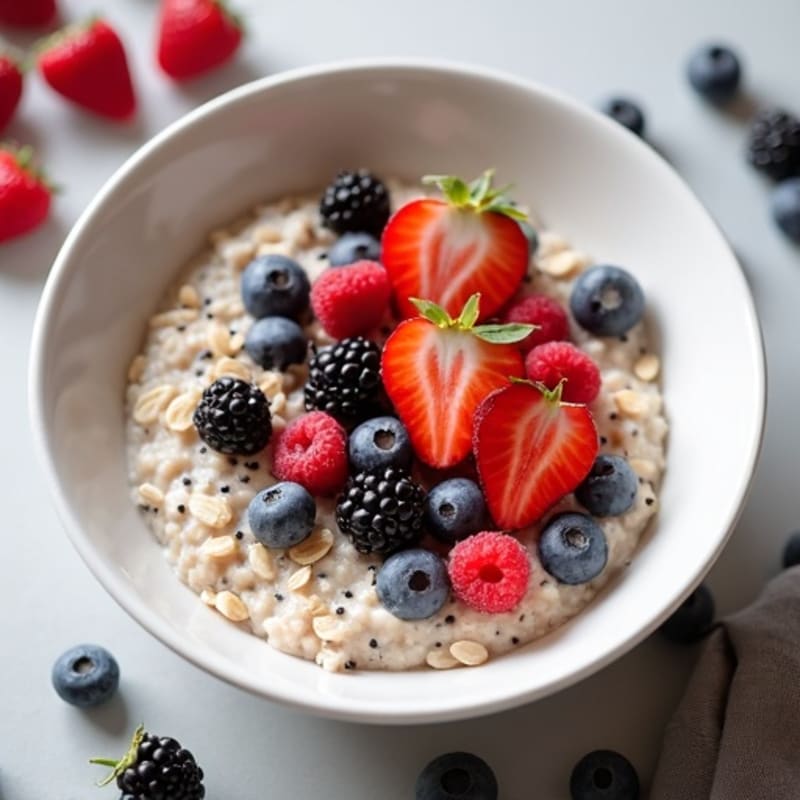 Creamy Protein Oats with Berries and Chia