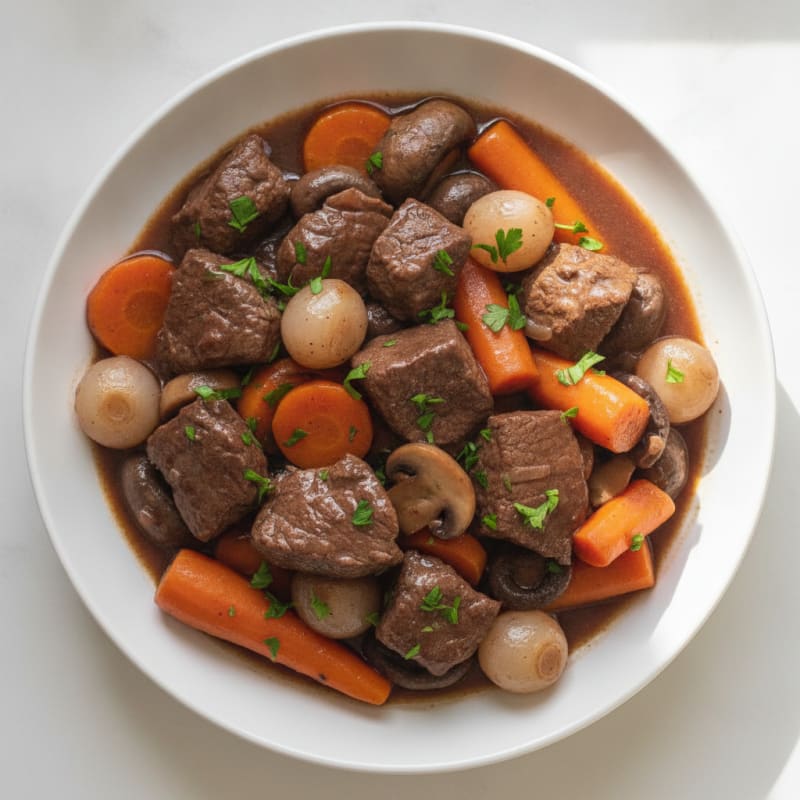 Classic Beef Bourguignon with Root Vegetables