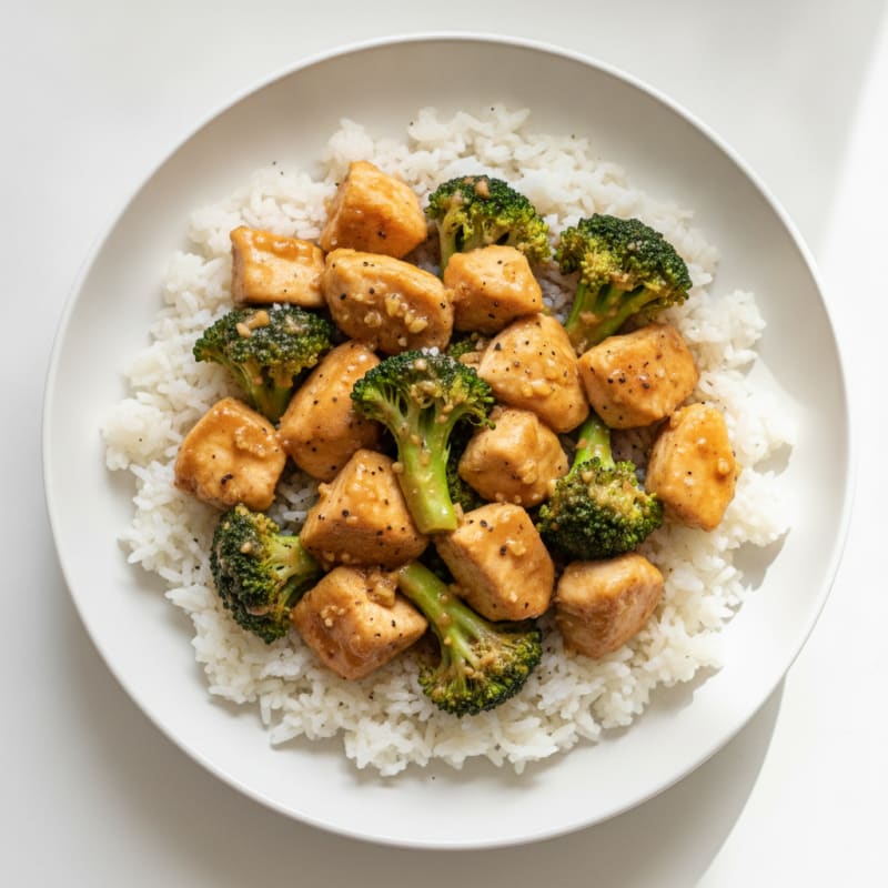 Garlic Chicken and Broccoli Rice Bowl