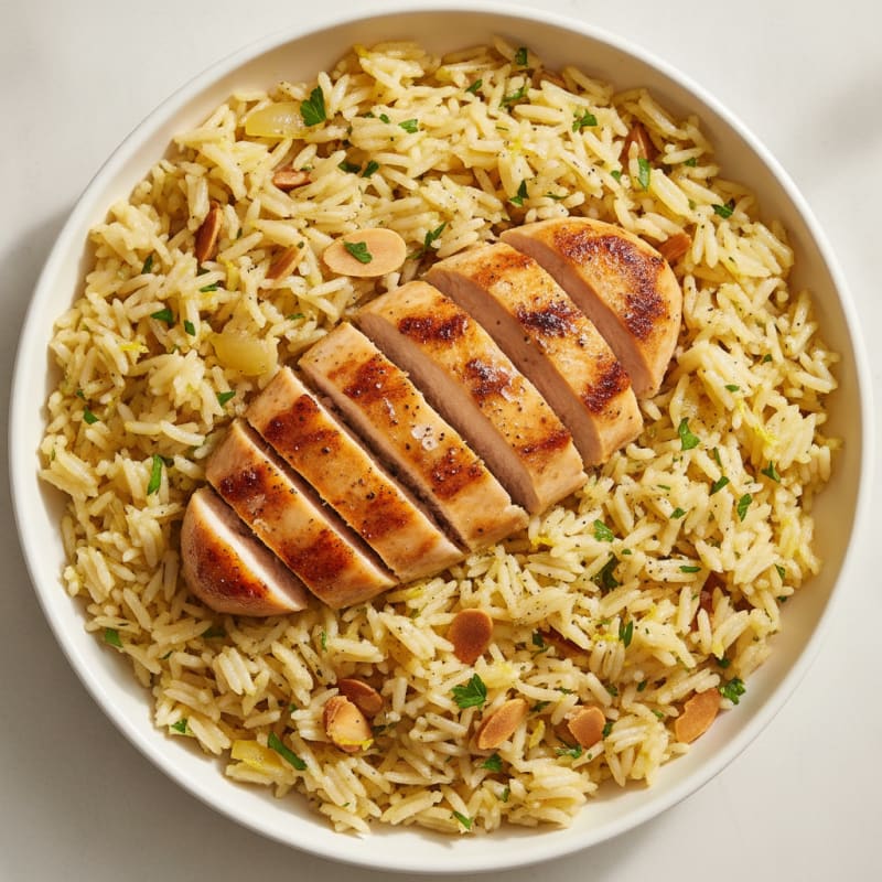 Lemon Herb Rice Pilaf with Toasted Almonds