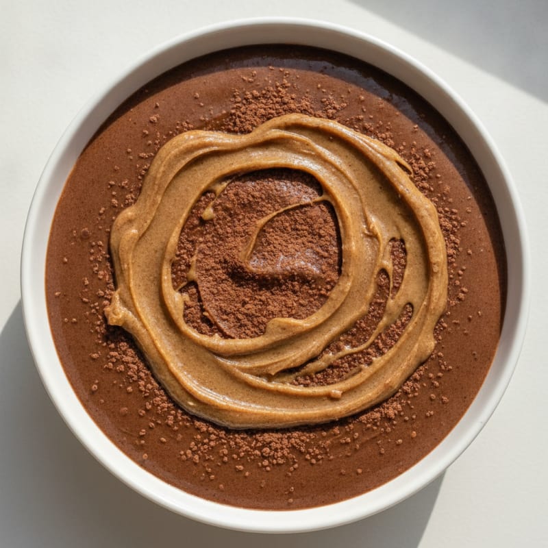 Silky Chocolate Protein Pudding with Almond Butter Swirl
