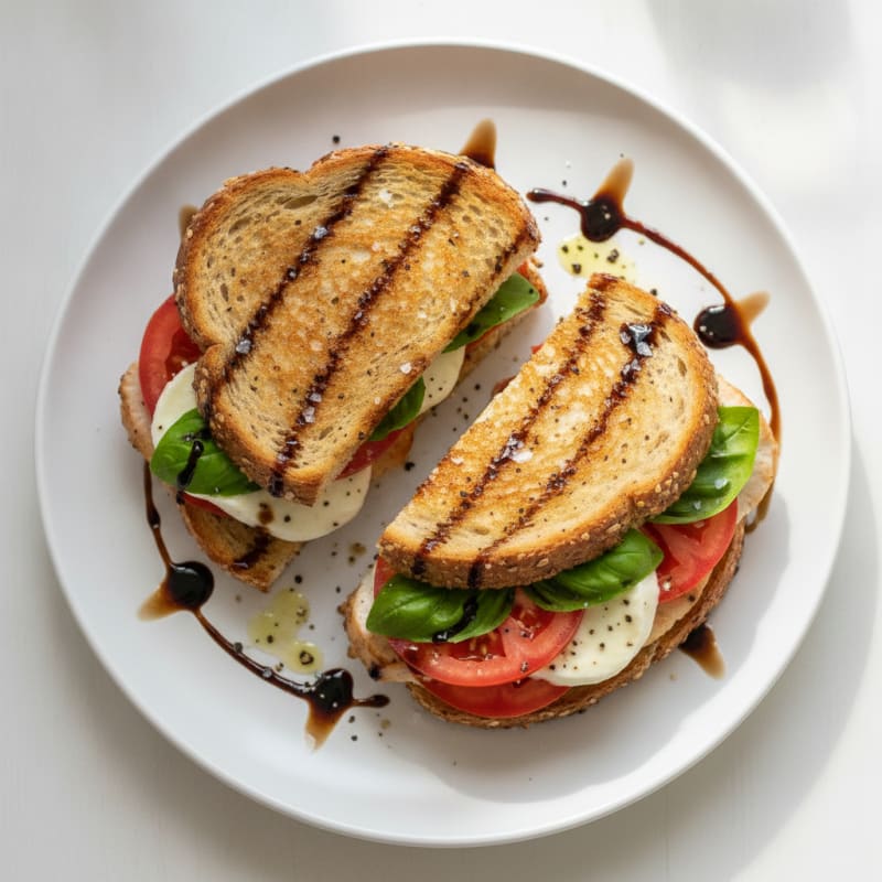 Grilled Caprese Sandwich with Balsamic Glaze