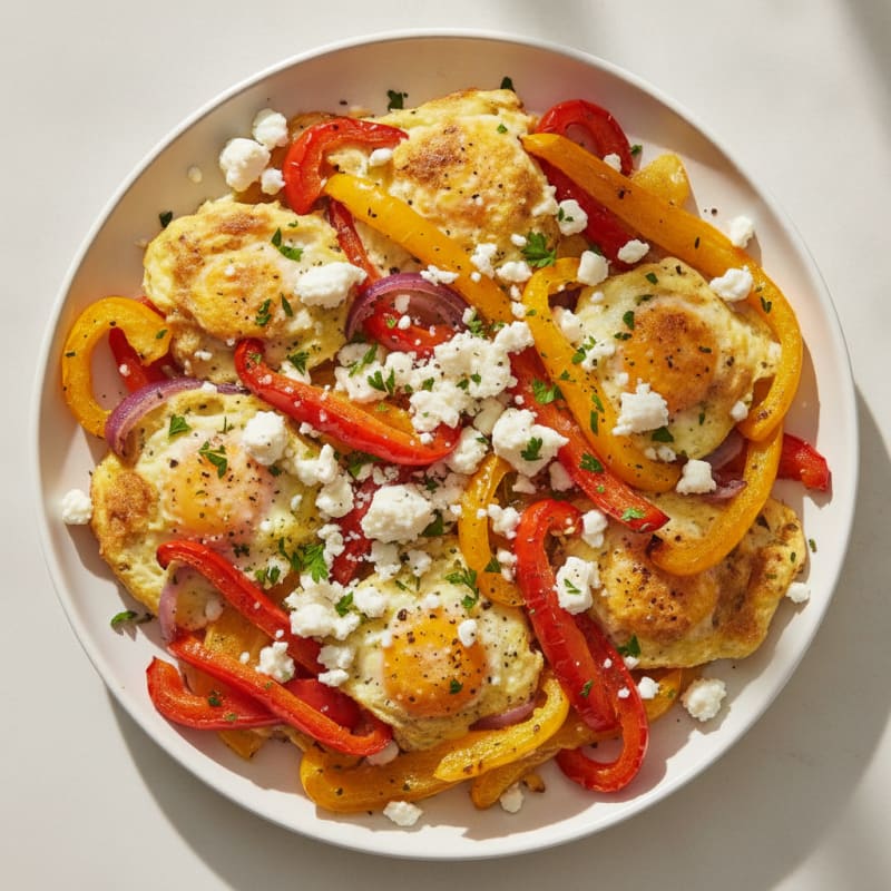 Sheet Pan Eggs with Roasted Peppers