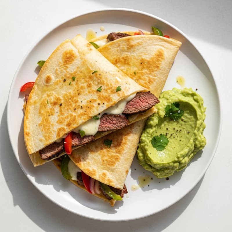 Carne Asada Quesadillas with Guacamole