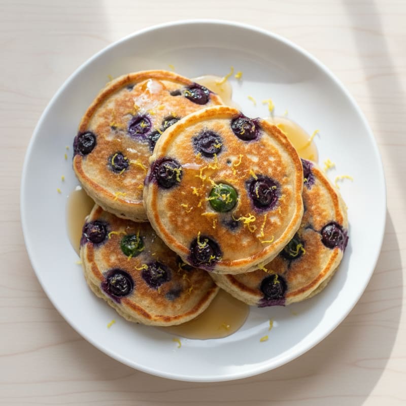 Blueberry Ricotta Pancakes with Lemon Zest