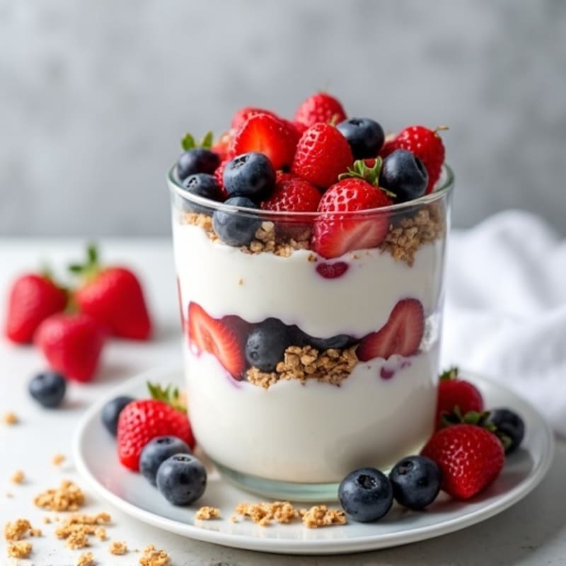 Greek Yogurt Protein Parfait with Mixed Berries