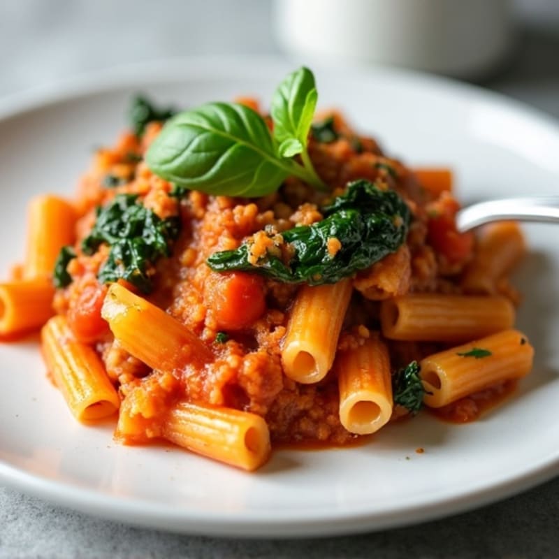 Lean Ground Turkey and Spinach Baked Ziti