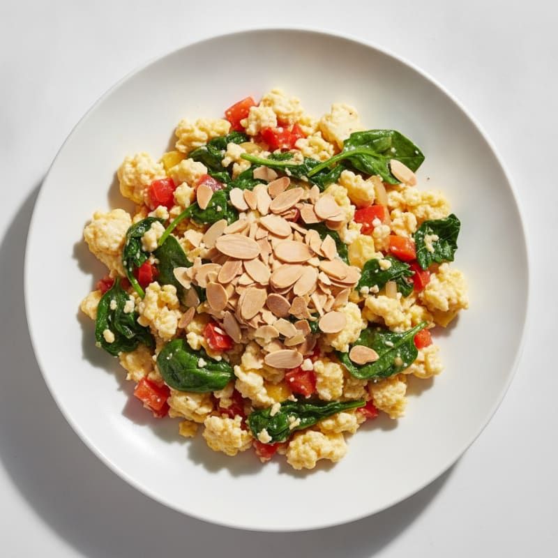 Egg White Vegetable Scramble with Toasted Almonds