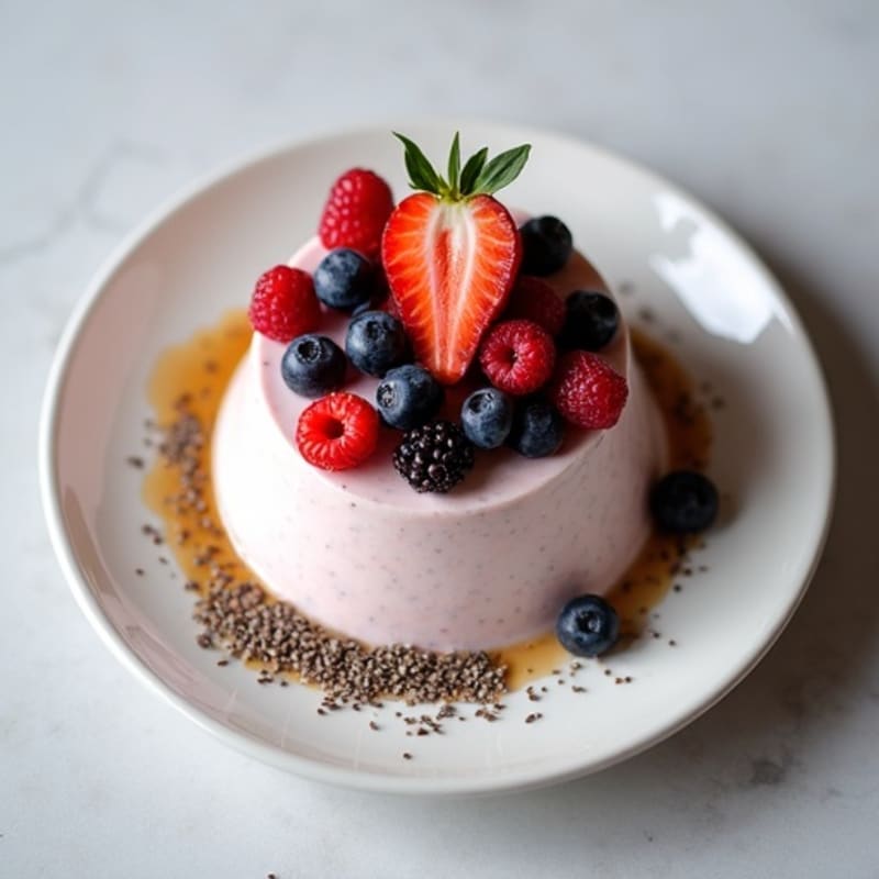 Silky Greek Yogurt Protein Pudding with Mixed Berries