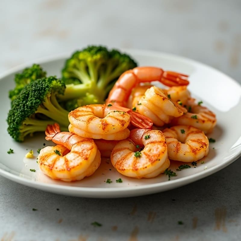 Pan-Seared Garlic Lemon Shrimp with Roasted Broccoli