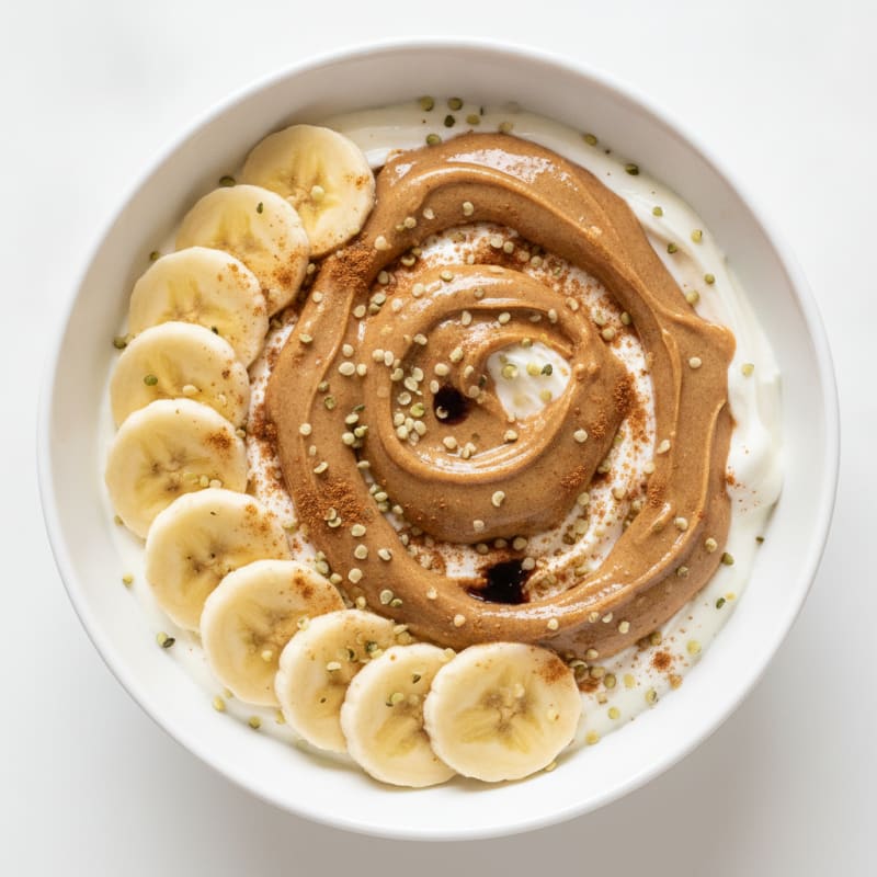 Almond Butter Banana Protein Yogurt Bowl