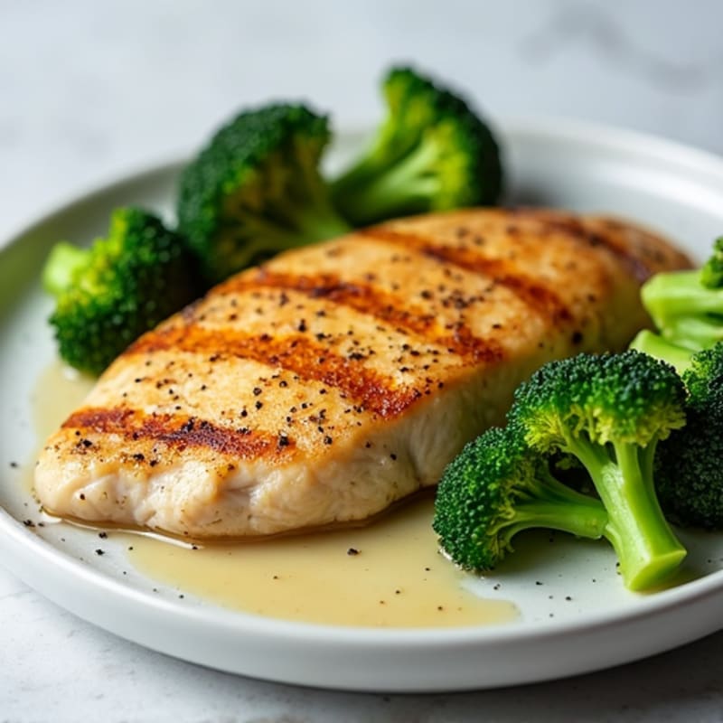 Grilled Chicken Breast with Steamed Broccoli