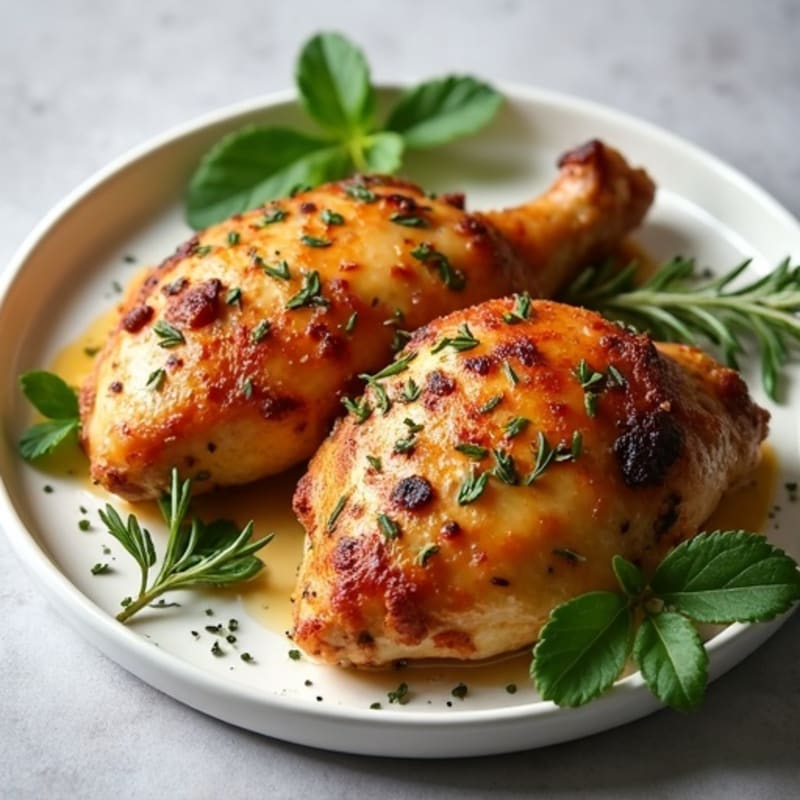 Crispy Herb-Roasted Chicken Thighs with Garlic