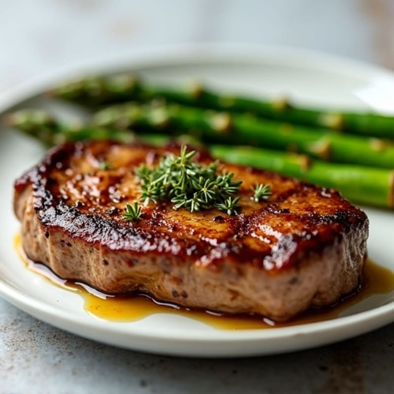 Pan-Seared Steak with Roasted Asparagus