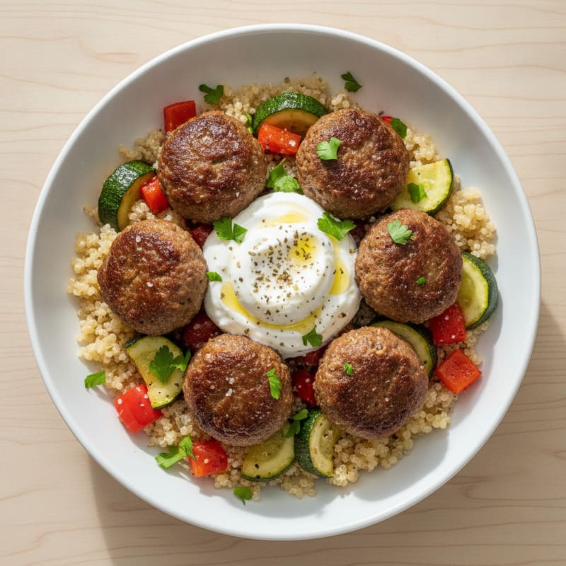 Mediterranean Beef and Quinoa Bowl