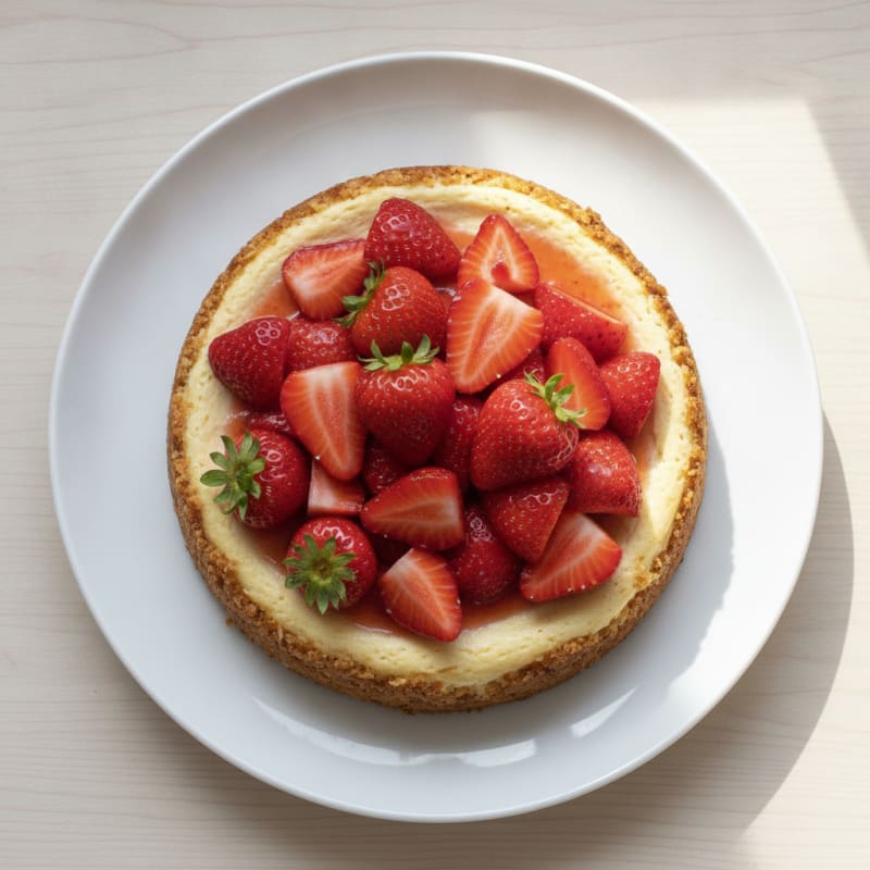 Creamy Protein Cheesecake with Fresh Strawberries