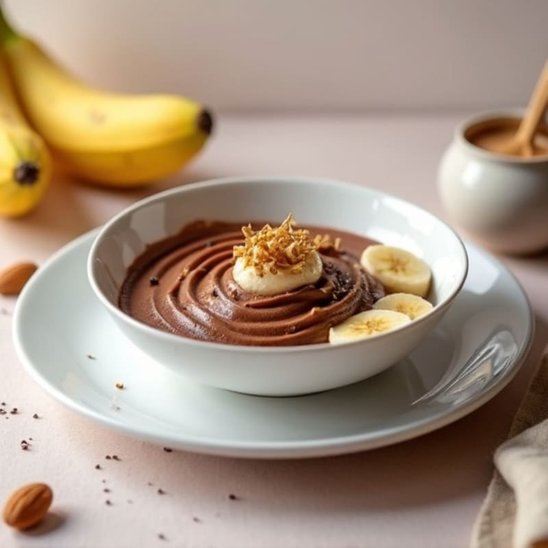 Silky Chocolate Protein Pudding with Almond Butter Swirl