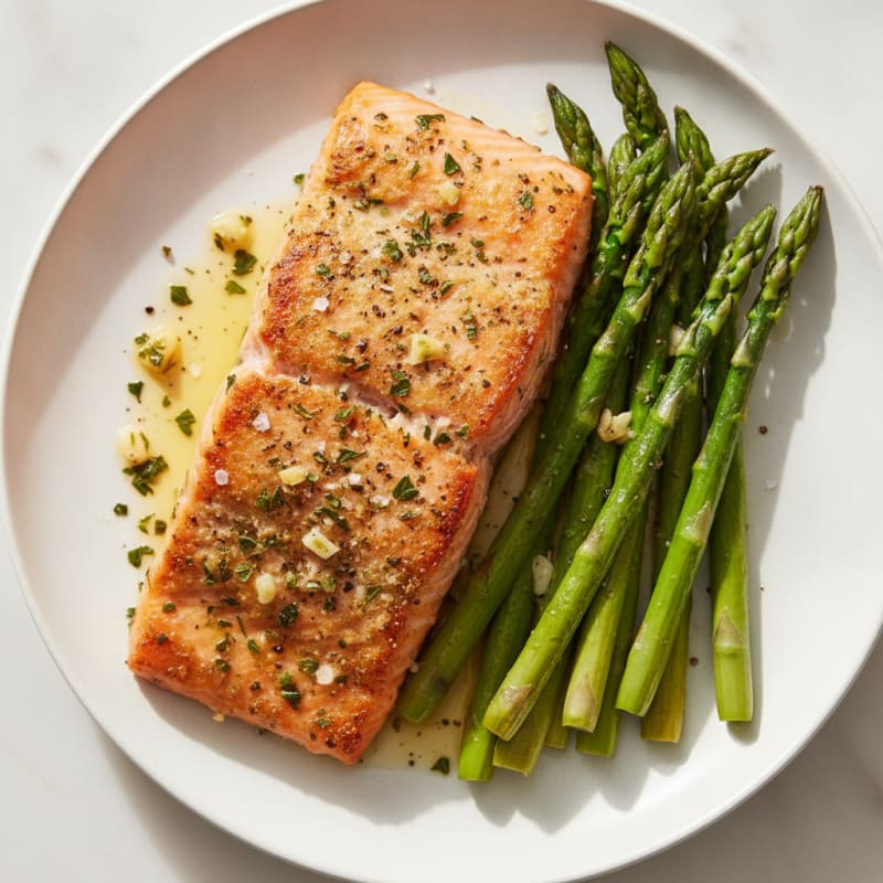 Lemon Herb Roasted Salmon with Asparagus