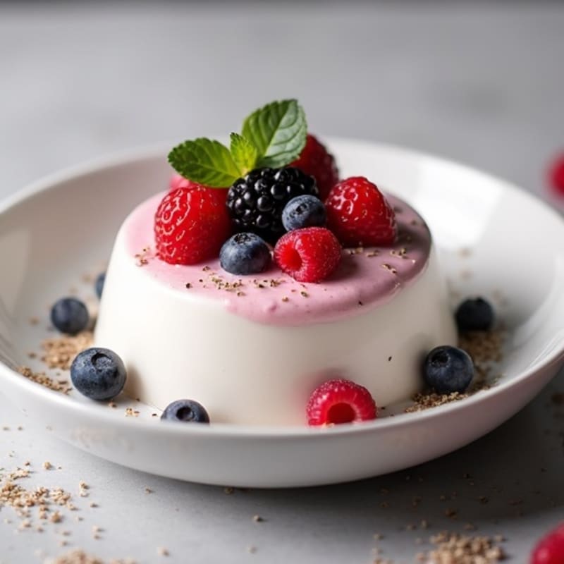 Silky Greek Yogurt Protein Pudding with Berries