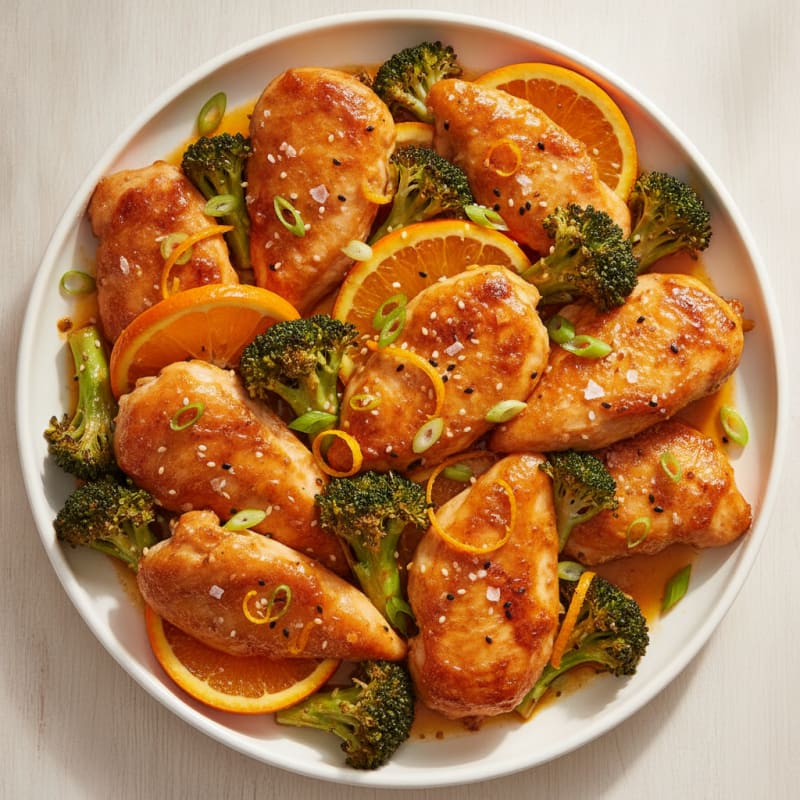 Baked Orange Chicken with Broccoli