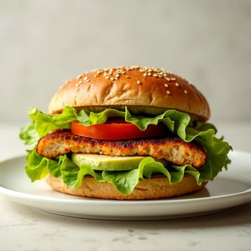Grilled Chicken Sandwich with Creamy Avocado and Crisp Lettuce