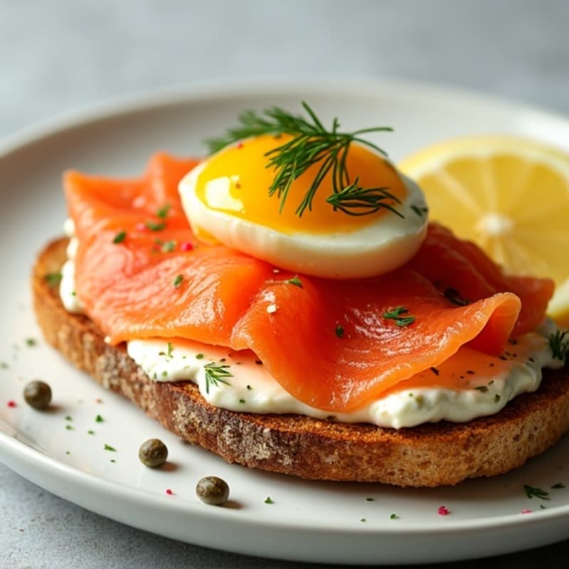 Open-Face Herb-Crusted Smoked Salmon Toast