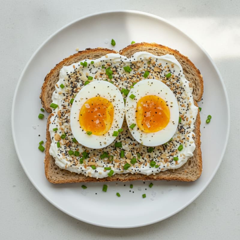 Classic Boiled Eggs with Everything Toast