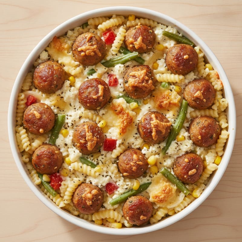 Herb Chicken Sausage Orzo Bake