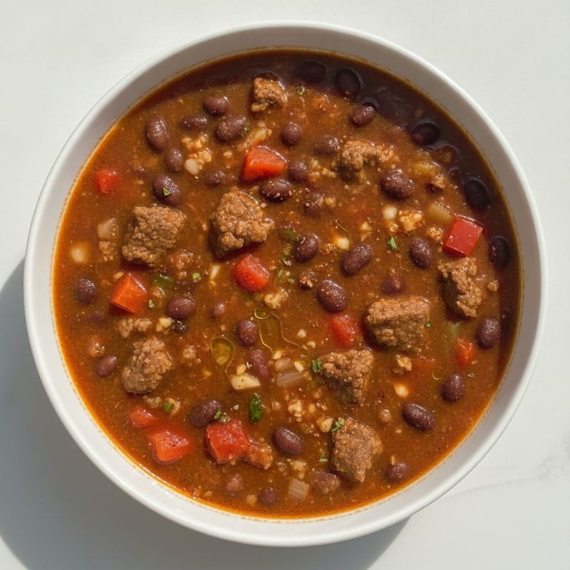 Hearty Black Bean Ground Beef Soup