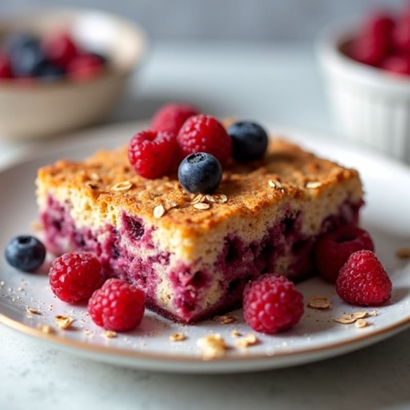 High-Protein Baked Berry Oatmeal Pudding