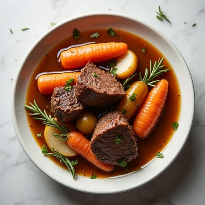 Slow Cooker Tender Herb-Braised Beef with Root Vegetables