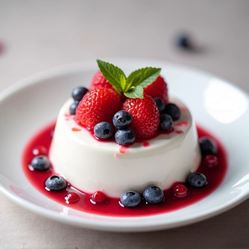 Greek Yogurt Protein Mousse with Mixed Berries