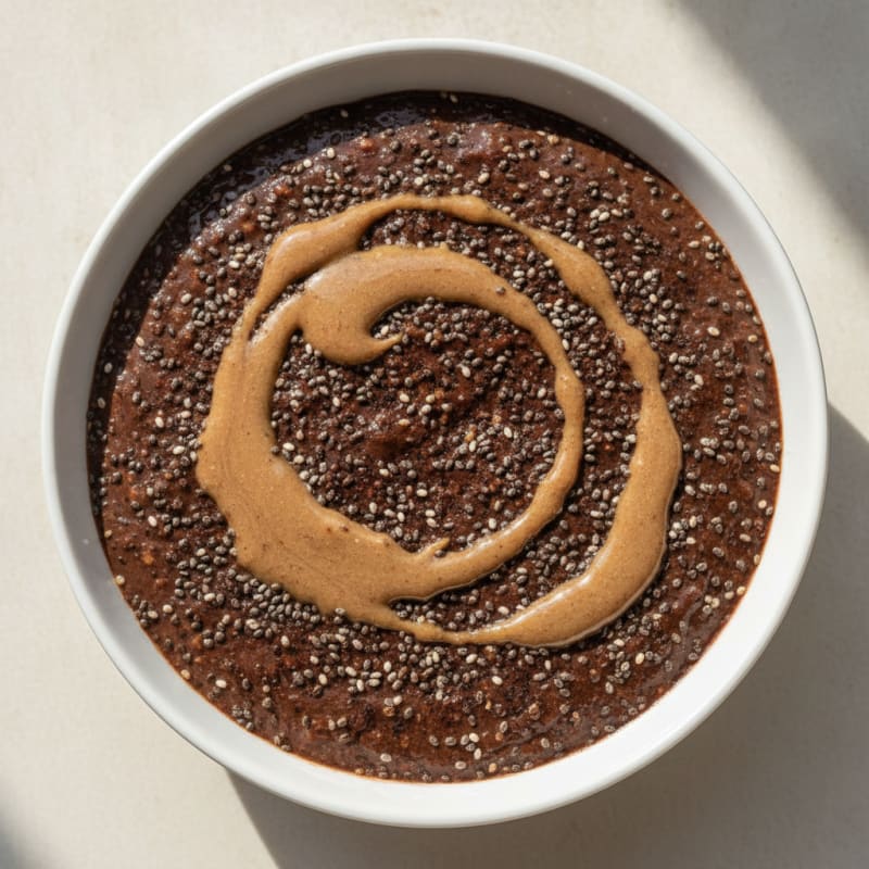 Silky Chocolate Protein Pudding with Chia Seeds