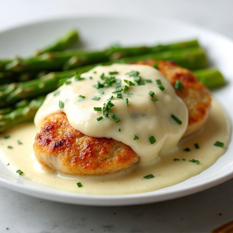 Creamy Artichoke Chicken with Roasted Asparagus