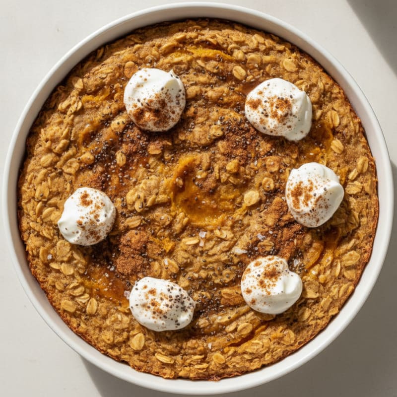 Pumpkin Spice Baked Oatmeal with Chia
