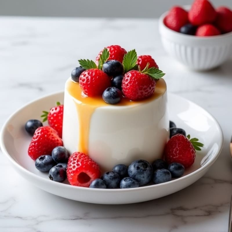 Greek Yogurt Protein Mousse with Mixed Berries