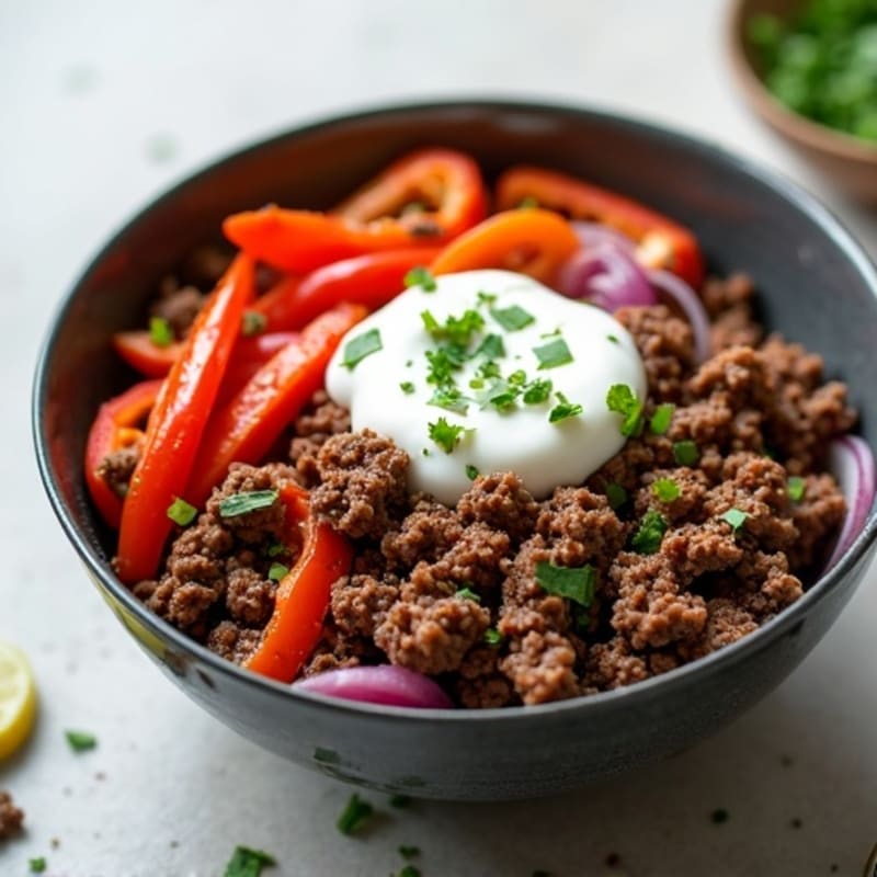 Seasoned Ground Beef Bowl with Special Sauce