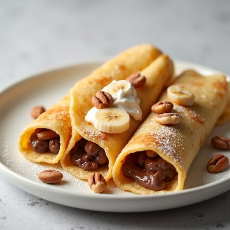 Protein-Rich Banana Crepes with Creamy Chocolate-Hazelnut Filling
