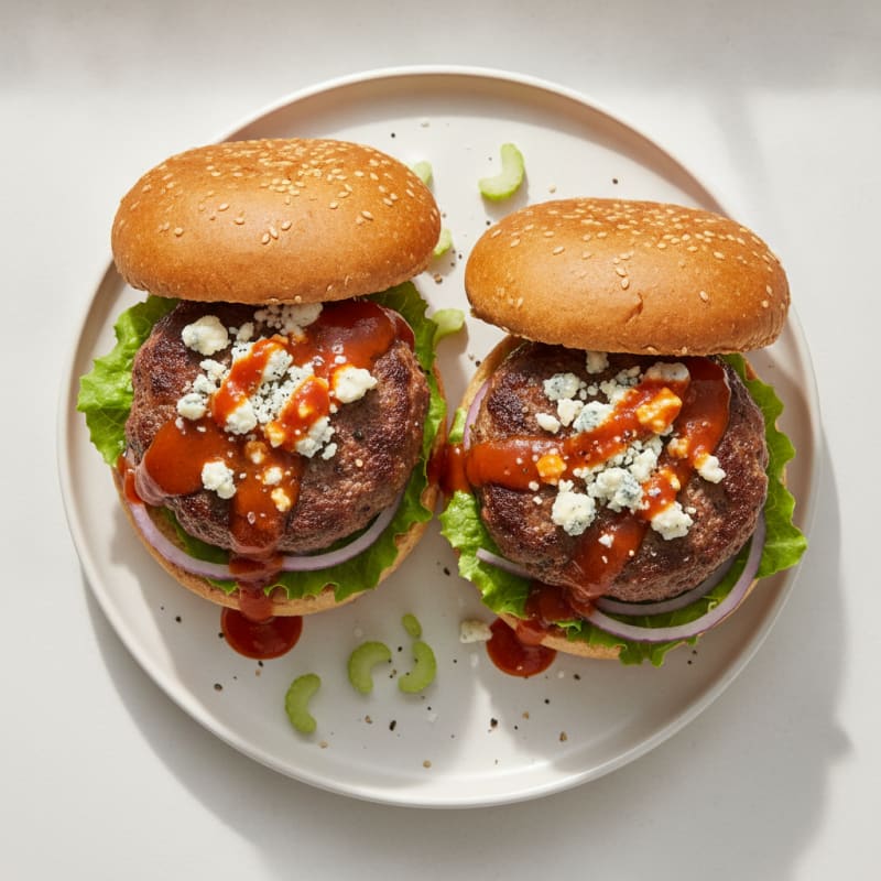 Buffalo Blue Cheese Beef Burgers