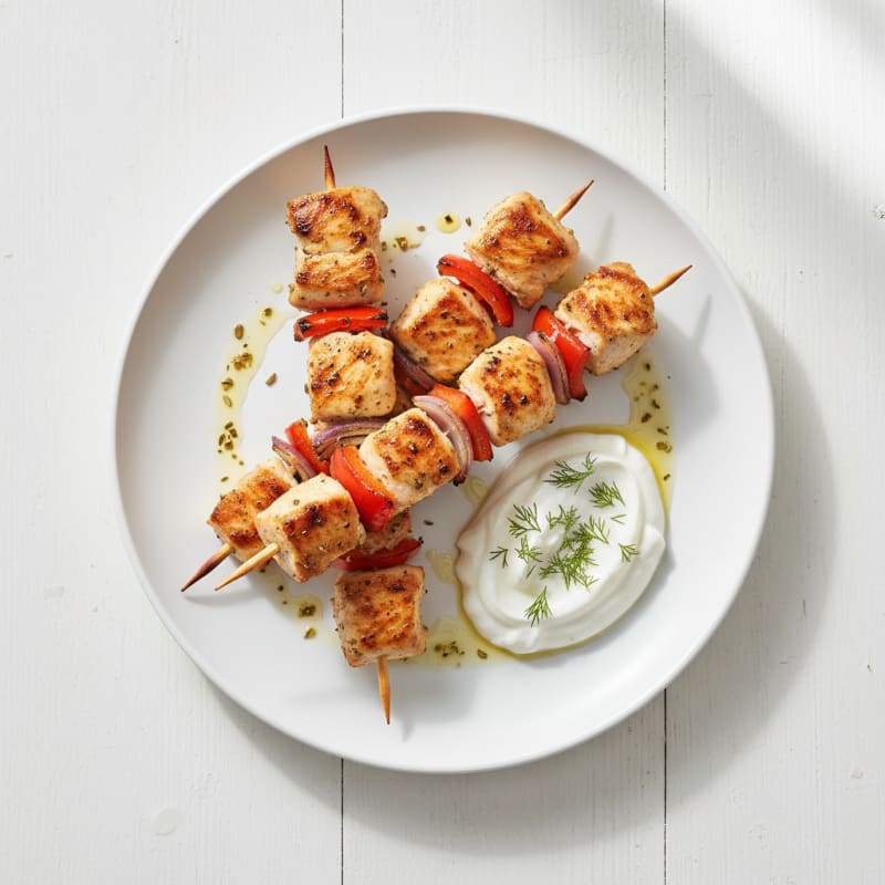 Greek Lemon-Herb Roasted Chicken Skewers