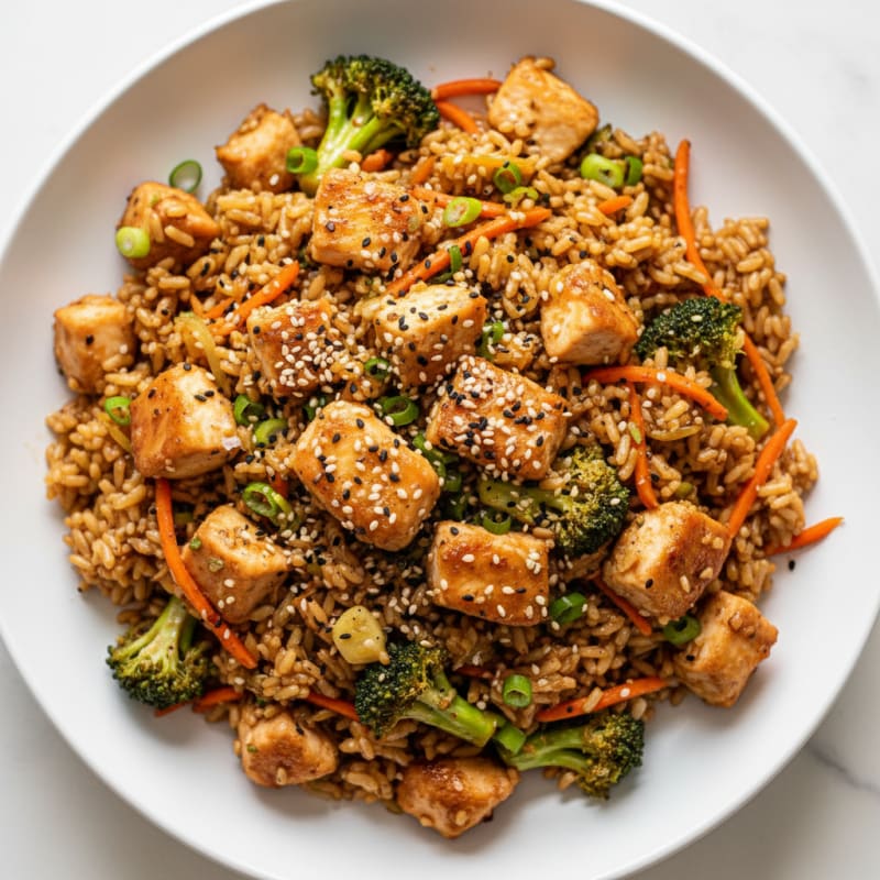 Crispy Sesame Chicken Fried Rice
