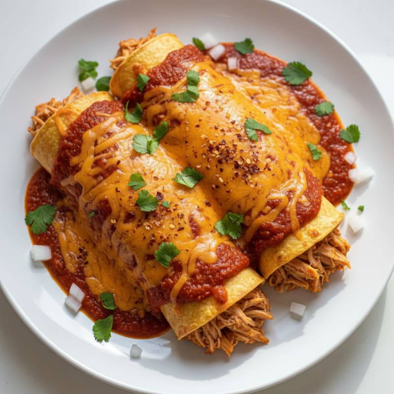 Chicken Enchiladas with Red Chili Sauce