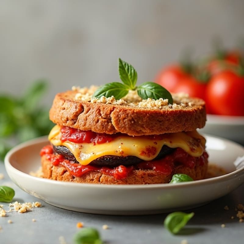 Crispy Baked Eggplant Parmesan Sandwich