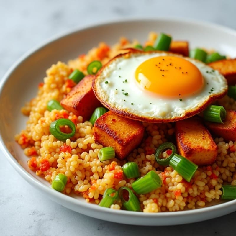 Crispy Cauliflower Rice Kimchi Stir-Fry