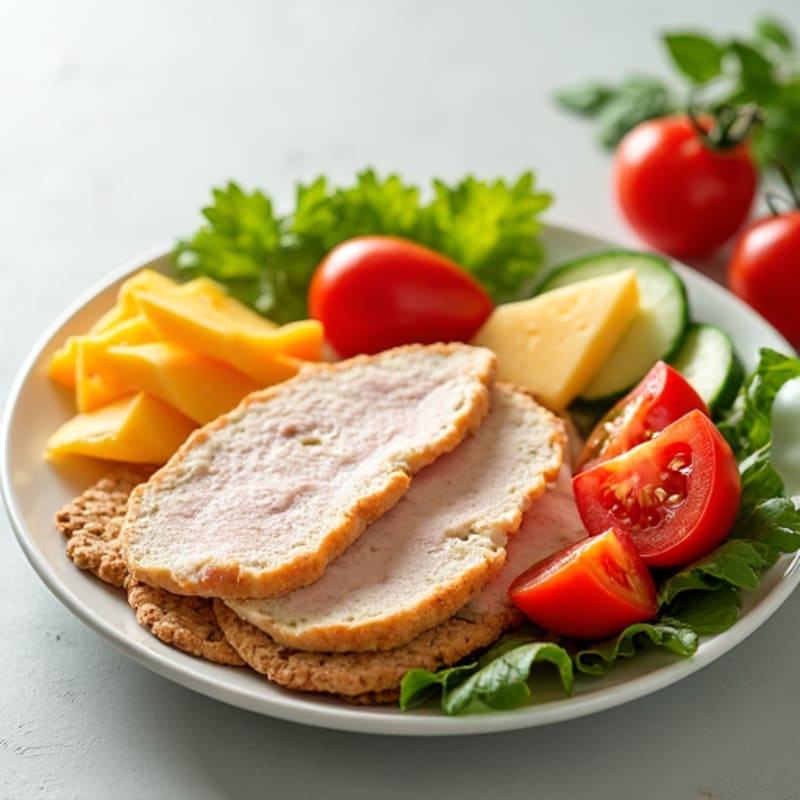 Protein-Packed Deli Plate with Turkey and Cheese