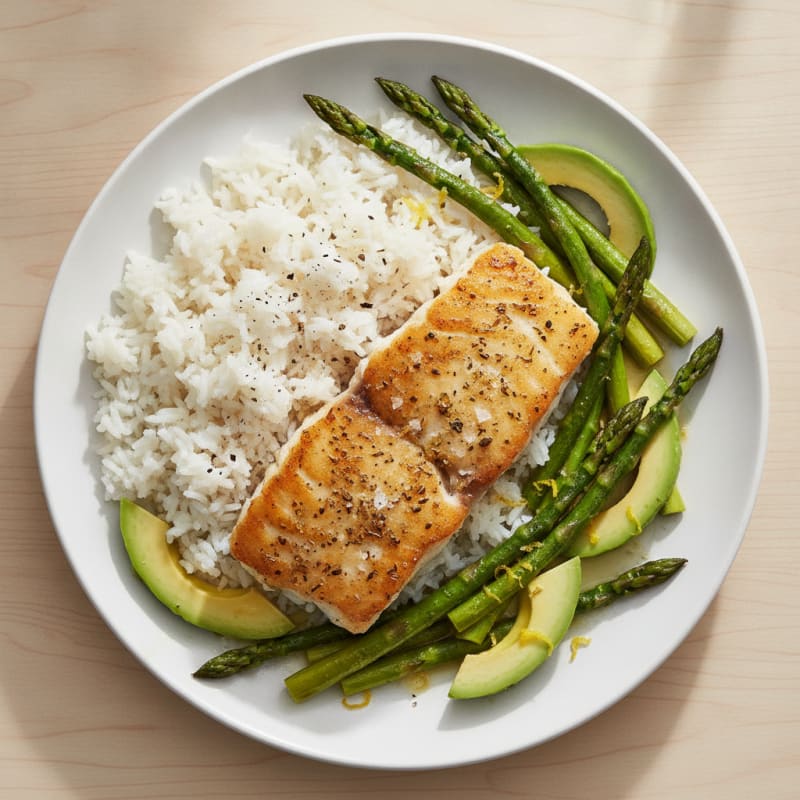 Pan-Seared Fish with Lemon-Herb Asparagus