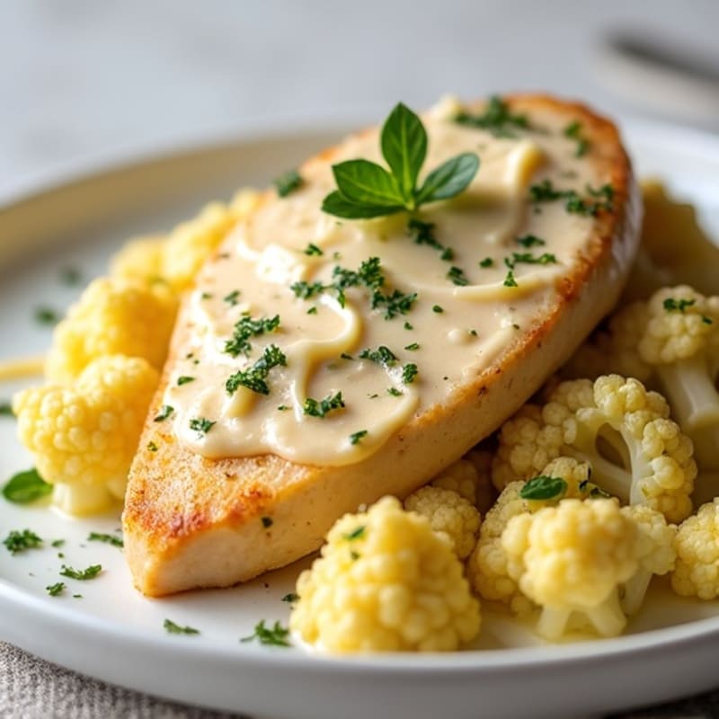 Creamy Cauliflower Chicken Alfredo