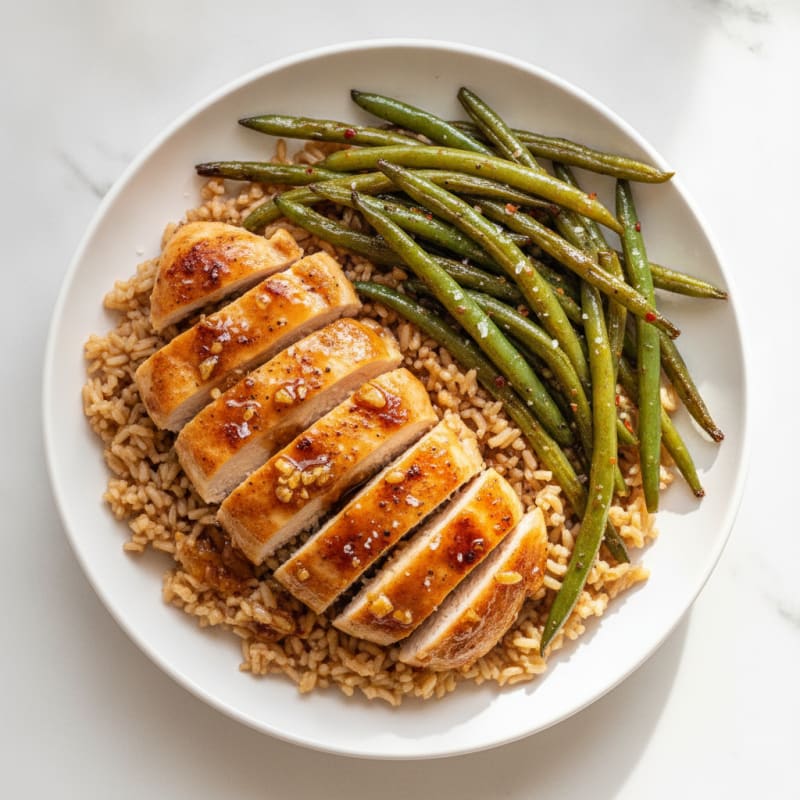 Honey-Garlic Chicken Skillet with Seared Green Beans