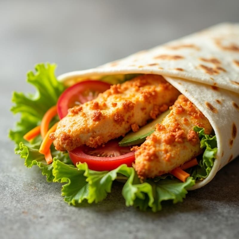 Crispy Buffalo Chicken Wrap with Fresh Veggies