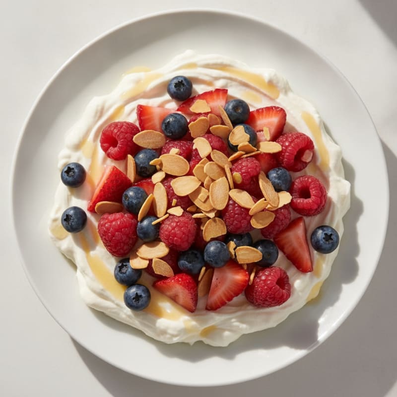 Creamy Greek Yogurt Protein Pudding with Mixed Berries